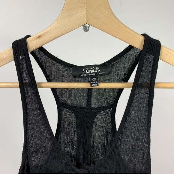 Lulu’s Black Button Down Overalls Jumpsuit Romper XS - Picture 3 of 7